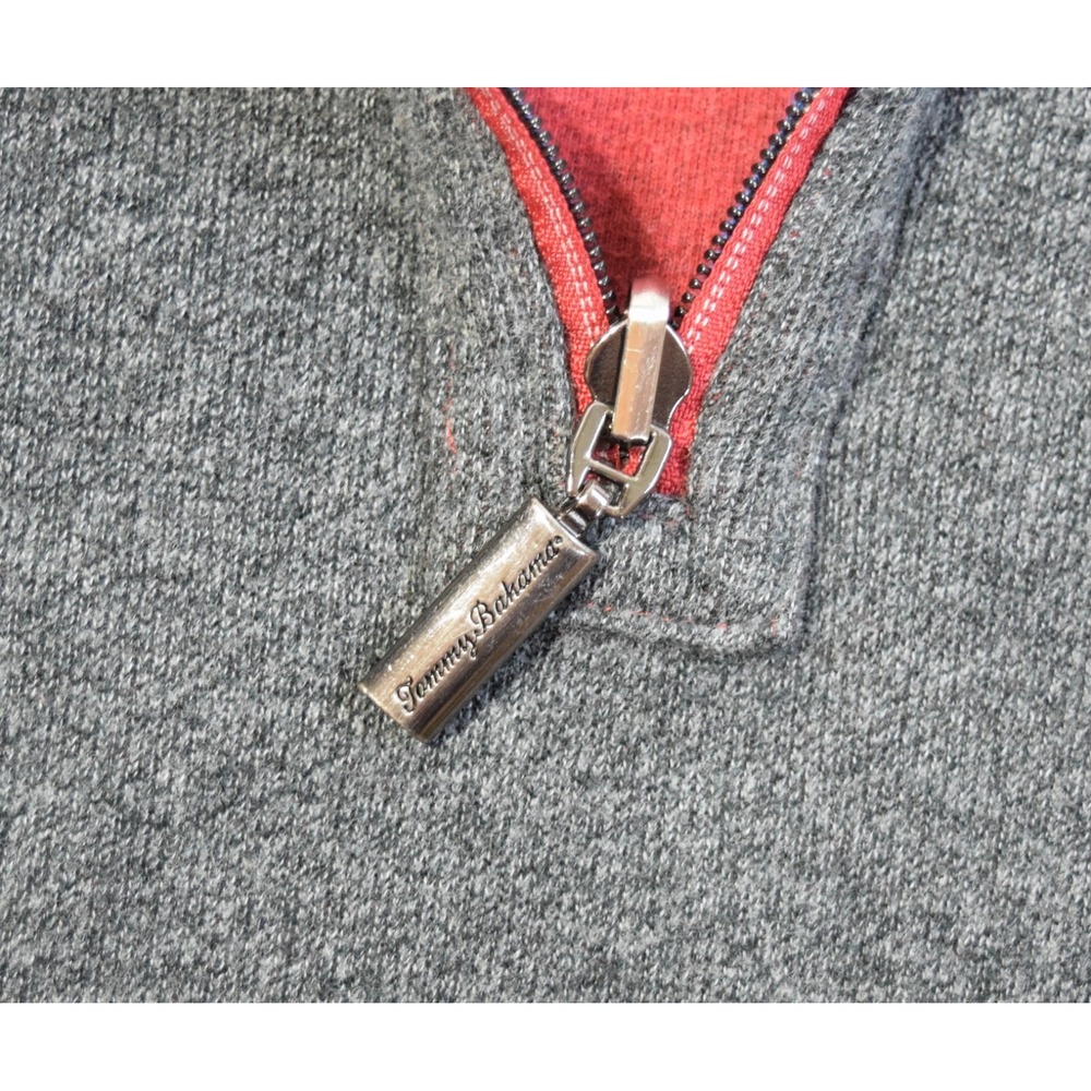 Tommy Bahama FLIPSIDE Reversible 1/4 Zip Sweater Men's L Burgundy Charcoal - Picture 13 of 15